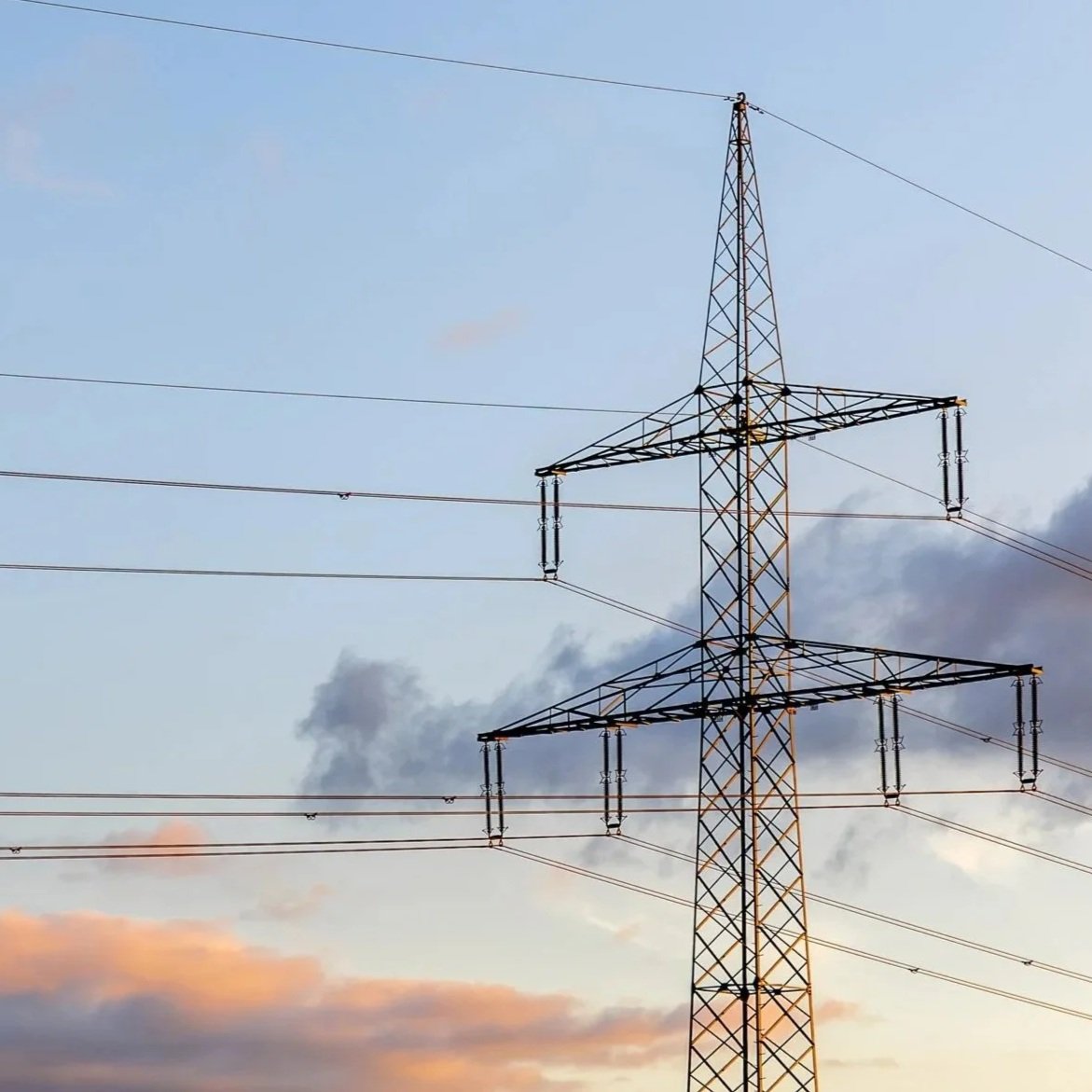highvoltage line sunset electricity modern design